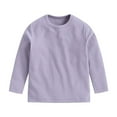 thumbnail image 4 of yocbz Girls T Shirts Girls Sweatshirts, Fall Winter Solid Color Long Sleeve Crew Neck Toddlers Kids Tops for Girls Boys Purple,Size for 3-4 Years, 4 of 8