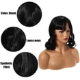 thumbnail image 4 of Peluca de cabello humano rizado Negro 16' para mujeres Unique Bargains, 4 of 7