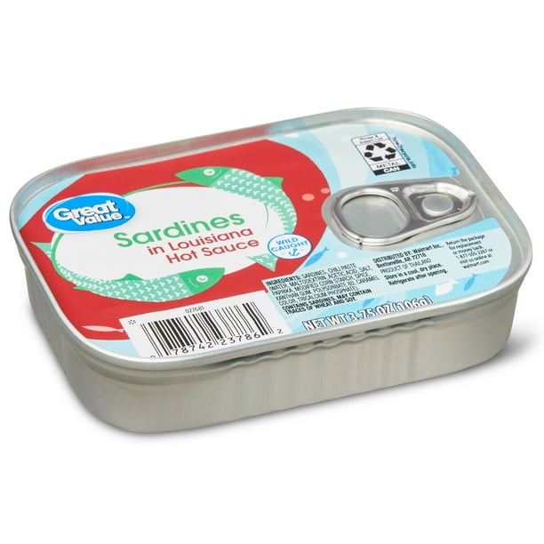 Great Value Sardines in LouisianaStyle Hot Sauce, 3.75 oz Walmart