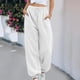 thumbnail image 2 of Pantalones deportivos de mujer con cintura ajustable y pierna recta ancha, 2 of 5