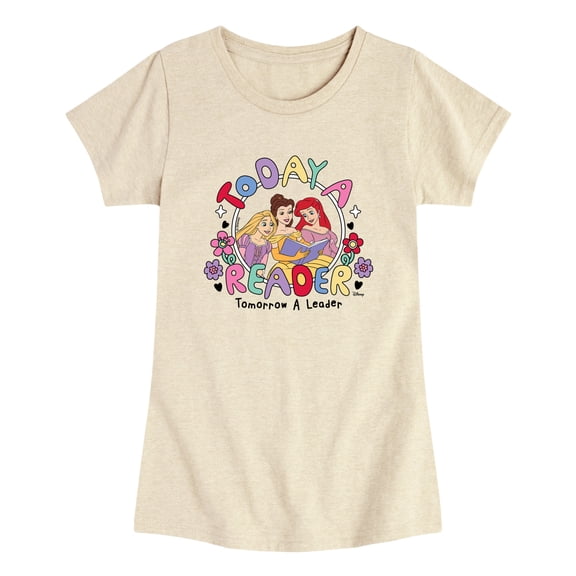 Disney Princess - Today a Reader Tomorrow a Leader - Toddler Girls Fitted Short Sleeve T-Shirt