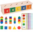 thumbnail image 1 of Juguetes Montessori de madera para clasificar colores y formas, juguetes para niños pequeños de 1 a 3 años, bloques de clasificación, juguetes manipulativos, actividades de aprendizaje preescolar,, 1 of 8