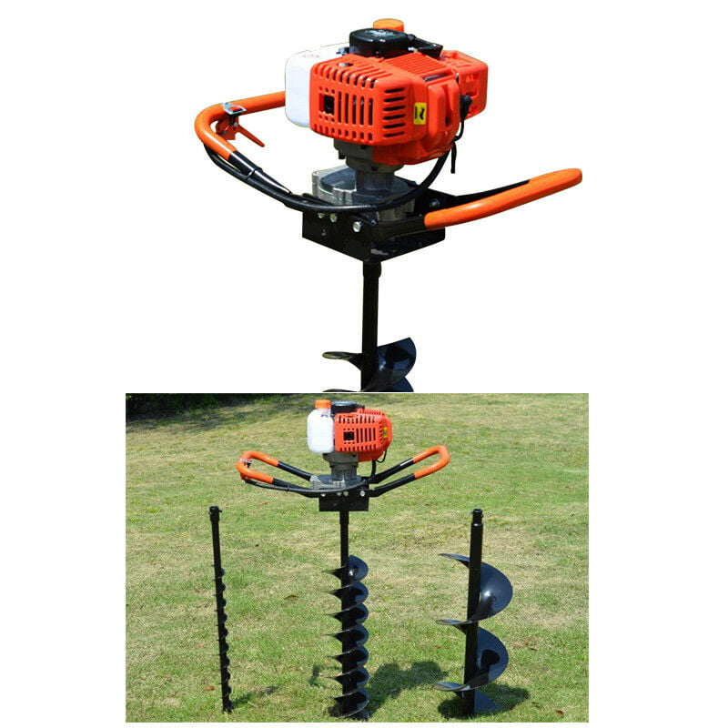 52CC Gas Powered Post Hole Digger Auger Borer Ground Fence Drill 4"/6"/8" Bits 
