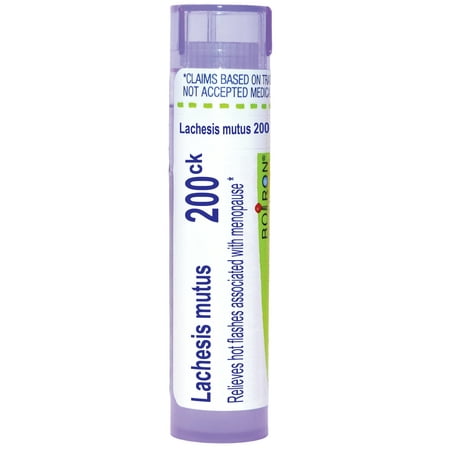 Boiron Lachesis Mutus 200CK, Homeopathic Medicine for Hot Flashes Associated with Menopause, 80 Pellets