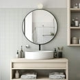 thumbnail image 4 of ANDY STAR Round Wall Mirror for Bathroom, 26 inch Black Circle Mirror Modern Premium Stainless Steel Metal Frame Wall Mounted for Bathroom,, 4 of 6