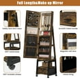 thumbnail image 6 of 4-in-1 Jewelry Cabinet with Large Storage Capacity, Rotatable Full Length Mirror with Jewelry Storage, Lockable Floor Standing Jewelry Armoire Organizer with Drawer and Wheels, 6 of 9