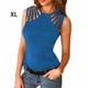 thumbnail image 5 of Chaleco Casual Qarigey AP011123-14 Color sólido Sin mangas para mujer Azul, 5 of 6