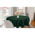 thumbnail image 1 of Abstract Round Tablecloth, Damask Pattern Inspired Repeated Flowers and Vertical Stripes, Circle Table Cloth Cover for Dining Room Kitchen Decor, 60", Charcoal Grey and Jade Green, by Ambesonne, 1 of 1