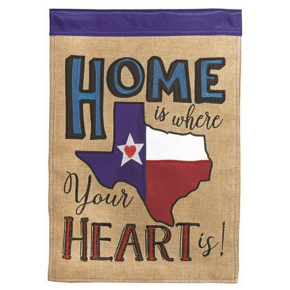 13 x 18 in. Texas Heart Applique Garden Flag