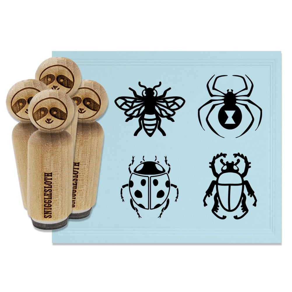 Bug Stamp Kit Insects Bee Beetle Spider Ladybug Rubber Stamp Set for Scrapbooking ...