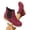 Wine, variant on Platform Wedge Ankle Booties for Women Colorblock Pointed Toe Low-Top Casual Boot Chunky Bottom Elastic Fashion Classic Ankle Boots with Zipper Winter Fall Dress Short Boots