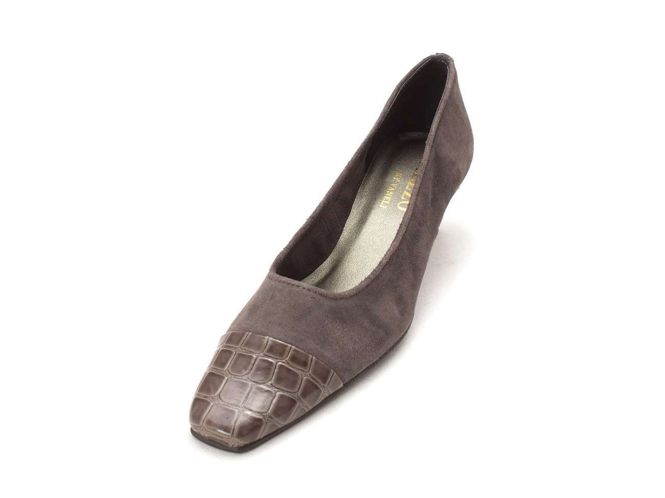 Size 7.0 Tan VANELi Womens Rickie Leather Square Toe Classic Pumps