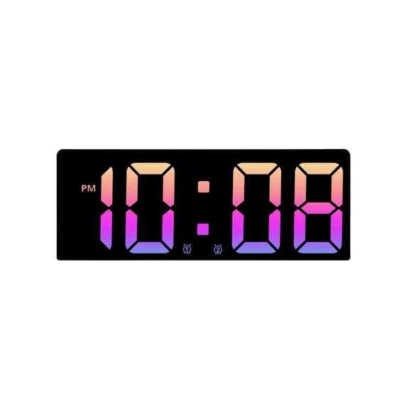 Digital Alarm Clock with Night Light, 6.06 x 2.48 x 0.86 in, Displays Time Date & Temperature, Features Dual Alarms & Color-Changing Light, Perfect for Bedside Table or Home Office Desk