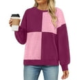 thumbnail image 6 of Oplxuo Womens Colorblock Sweatshirt Casual Long Sleeve Pullover Tops Loose Crewneck Fall Going Out T Shirts, 6 of 7