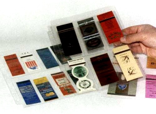 8 Pocket Binder Pages for 20-Strike Matchcovers by Hobbymaster - fits any 3 ring binder (25)