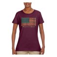 thumbnail image 2 of Wild Bobby, American Game Flag Baseball Bat Ball, Sports, Women Graphic Tee, Maroon, Small, 2 of 3