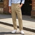 thumbnail image 4 of ZGRBOU Mens Casual Dress Pants Old Money Pleated Baggy Slacks Fall Business Straight Leg Work Trousers with Pockets, 4 of 7