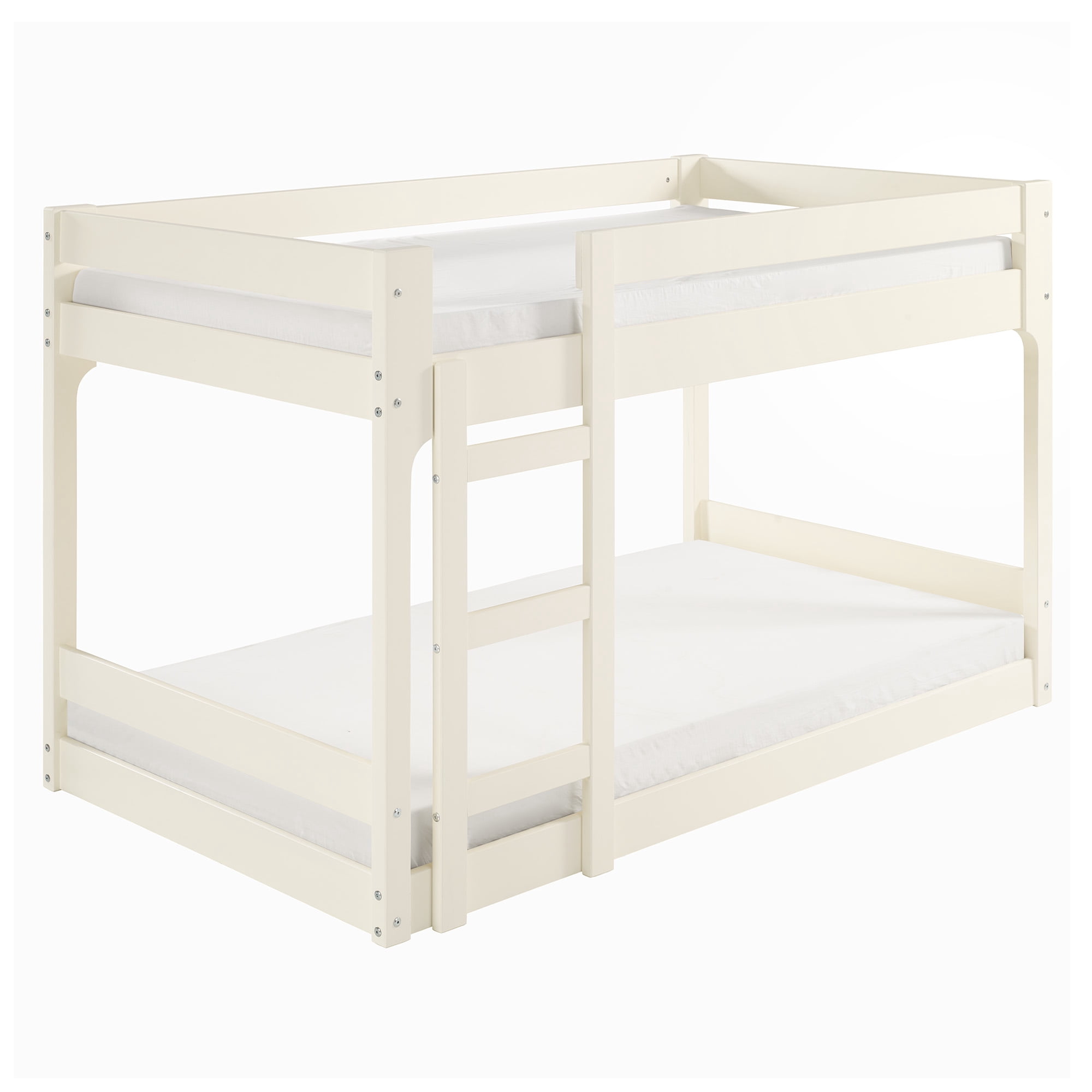 Walker Edison Modern Twin Over Twin Youth Bunk Bed, White