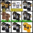 thumbnail image 2 of NFL_jersey 8 Kenny Pickett Football Jersey 24 Joey Porter Jr. George Pickens TJ Watt Najee Harris Peterson Cameron Heyward Pat Freiermuth Steelers Alex Highsmith Troy Polamalu, 2 of 7