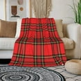 thumbnail image 6 of Red Plaid Blanket Traditional Scottish Checkered Tartan Pattern Throw Blanket Decor Cozy Warm for Home Bedroom Sofa Office 50"x60", 6 of 6