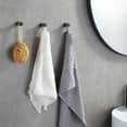 thumbnail image 2 of Matte Black Bathroom Hooks, Hand Crafted Solid Brass Robe Hooks, 5 Packs, Space Saving, Easy Install for Living Room, Kitchen, Bedroom, Bathroom - Waterproof, Rust Proof, 2 of 5