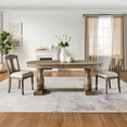 thumbnail image 6 of Kevinplus(1 Table+6 Chairs)Mid Century 94.06 Inch Extendable 7 PCS Wooden Dining Table Set for 6 Persons,Curved Dining Table,Modern Large Kitchen Table and Upholstered Dining Chairs for Living Room, 6 of 19