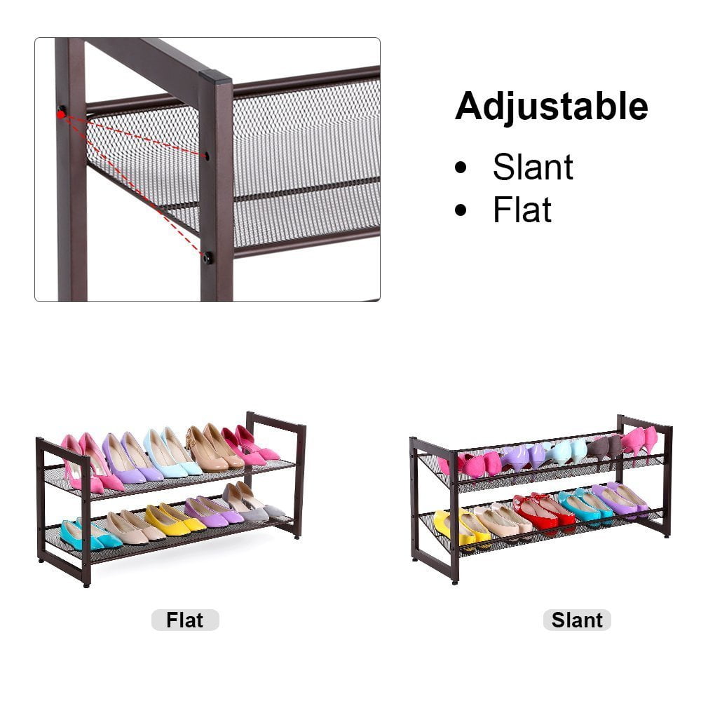 Lowestbest 2-layer Iron Oblique Plane Shoe Rack, Chromeplate Lowestbest 2-layer Iron Oblique Plane Shoe Rack, Chromeplate
