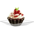 thumbnail image 3 of Mini Disposable Appetizer Plates - 200 Pack 2.95 in. x 2.95 in. Crystal Clear Plastic Dessert Plates - Elegant Design for Weddings, Birthdays, and Formal Parties - Stackable and Convenient - BPA Free, 3 of 8