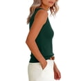 thumbnail image 5 of Womens Sleeveless Knit Vest Tops 2026 Summer Casual V Neck Sweater Vest Going Out Tops Trendy,Dark Green M, 5 of 6