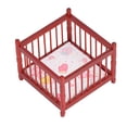 thumbnail image 4 of Nehlobo 1:12 casa de muñecas Mini cuna simulación esquina redonda cuna dormitorio modelo con colchón para niños, 4 of 8