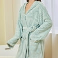 thumbnail image 3 of VANLOFE Unisex Warm Pajamas Household Clothes Solid Bathrobe Lengthened Night-robe Woman's Nightgown Hooded Robes Green Robes Sleepwear for Woman, 3 of 5