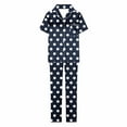thumbnail image 6 of QLEICOM Womens Pajama Sets,Pajamas for Women Set,Women's Short Sleeve Print Pajama Sets with Pockets Casual V Neck 2 Piece Lounge Sets, 6 of 7