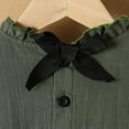 thumbnail image 5 of OGLCCG Girls Lantern Long Sleeve Dress Kids Flowy Pleated Crewneck A-Line Fall Dresses Birthday Princess Dress(Army Green,7-8 Years), 5 of 7