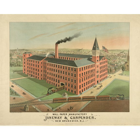 Print: Wall Paper Manufactory Of Janeway & Carpender, New Brunswick, New