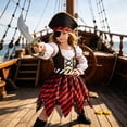 thumbnail image 5 of Halloween Cosplay Costume Gothic Pirate Costume Captain Corset Outfit for Women Gir'ls Vintage Holiday Party Birthday Gift Masquerade Birthday Gift Theme Party Roleplay Outfit Clothes Costume, 5 of 8