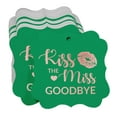 thumbnail image 3 of Inkdotpot Pack Of 100 Kiss The Miss Goodbye Bridal Shower Paper Tags DIY Craft Bracket Shape Real Rose Gold Foil Hang Tags, 3 of 7
