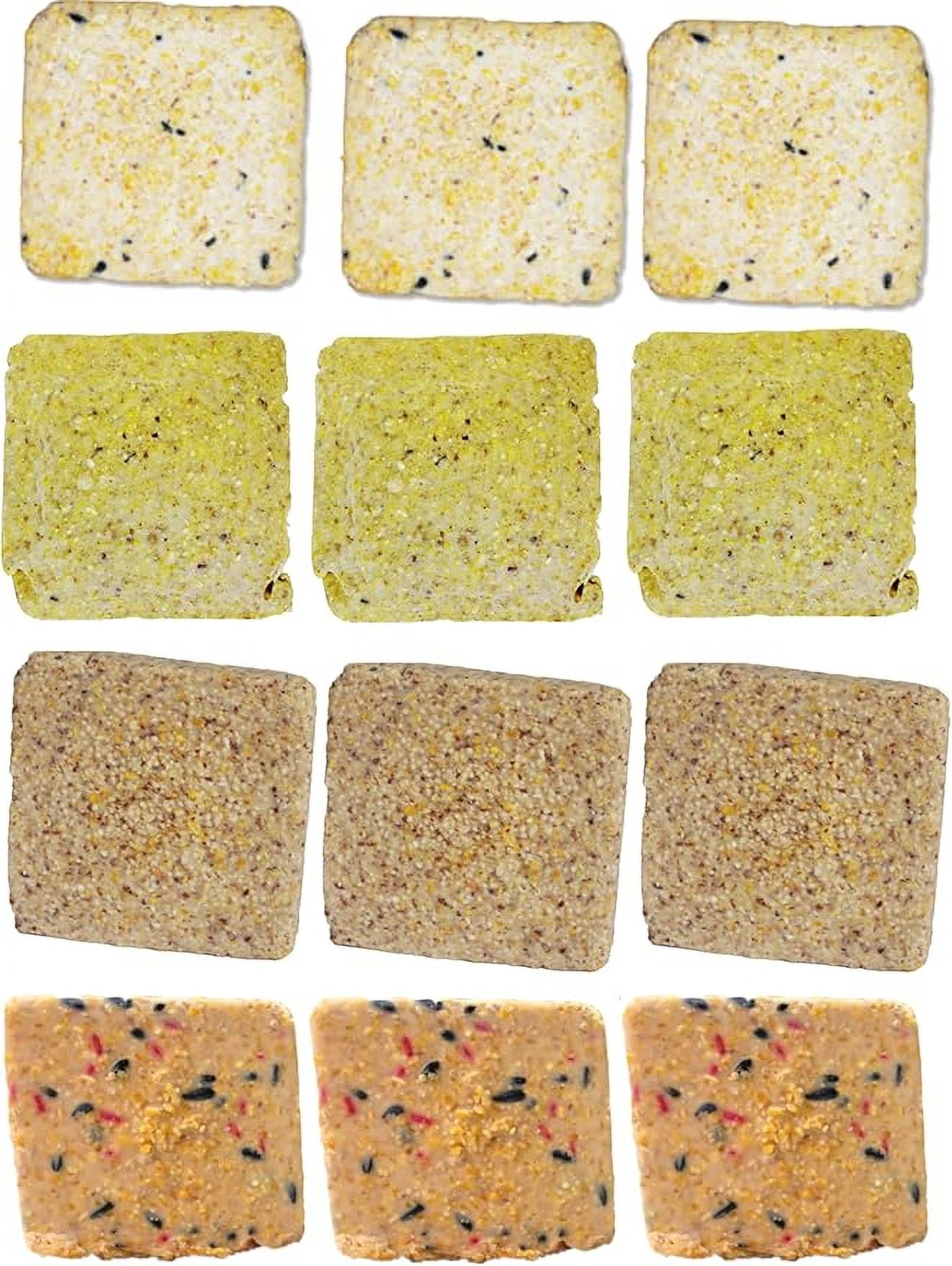 Suet Cake Mixed flavor 12 Pack | Case of 12 Suet Cakes for Wild Birds 3 of each Flavor Woodpecker/Berry/High Energy/Peanut