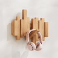 thumbnail image 2 of LPSSTORE Natural Wood Wall Mounted Coat Rack Coat Rack Wall Mount with 6 Flip down Hooks Behind The Door Storage No Drill Coat Hooks for Coats Bag Hat Umbrella, 2 of 4