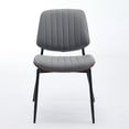 thumbnail image 2 of Mid Century Modern Faux Leather Dining Chairs, Gray PU / Curved Wrap Backrest for Comfort, 2 of 7