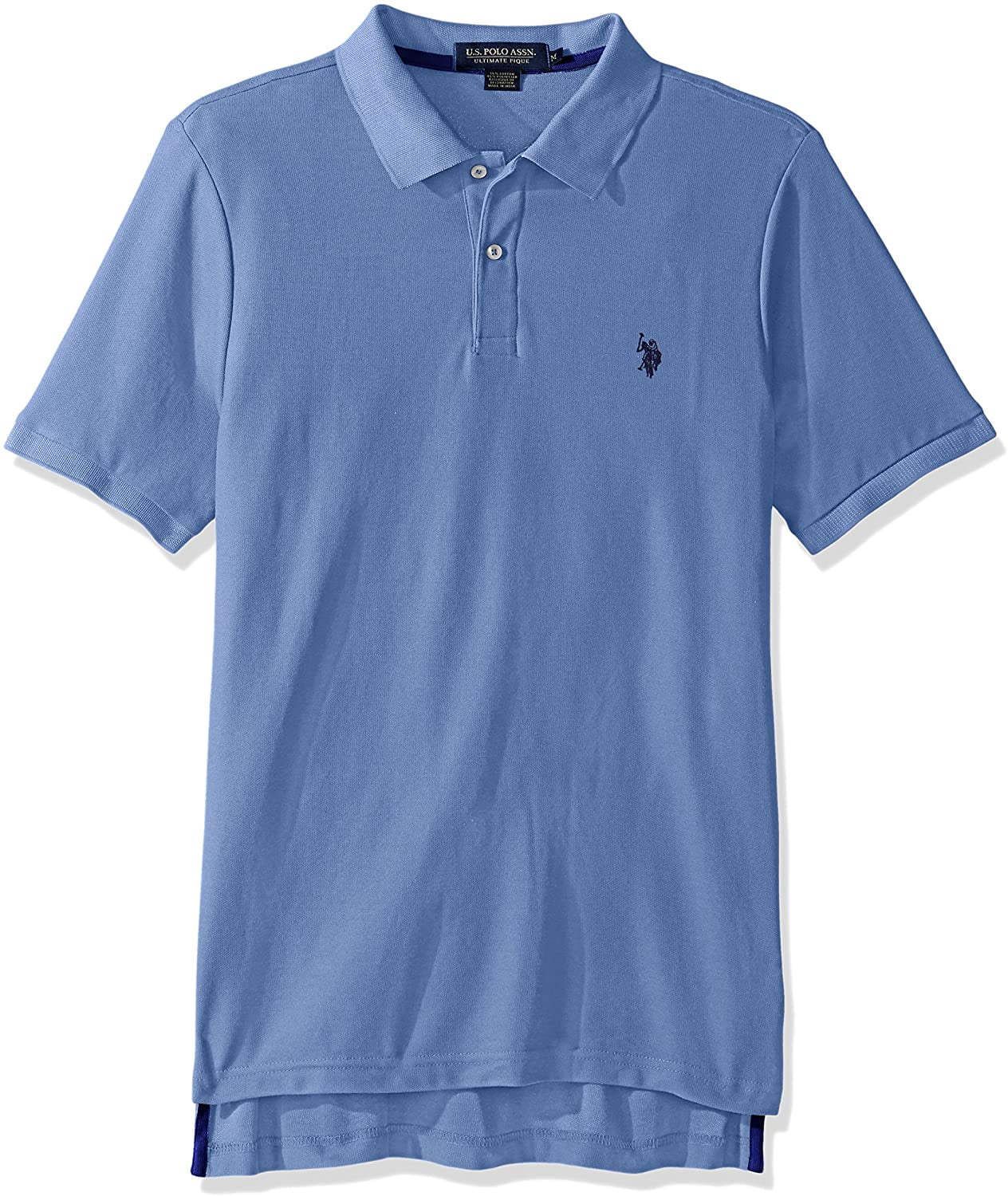 U.S Pick SZ/Color. Mens Short Sleeve Solid Slim Fit Pique Shirt Polo Assn 