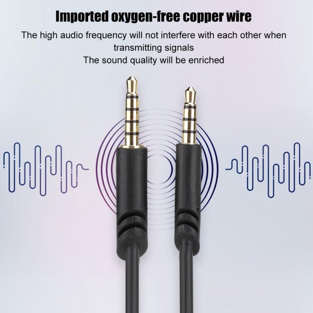 Cable de Auriculares Negro, TPE Enchufe Chapado en Oro de 3,5 mm a 3,5 mm Cable Anti-interferencia Plug and Play Juego de Auriculares para Logitech A10 Amonsee No