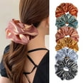 thumbnail image 2 of Stylish Large Hair Accessory Leather And Fabric Elastic Hair Scrunchie Fashion Hair Accessory Suitable For Women, 2 of 8