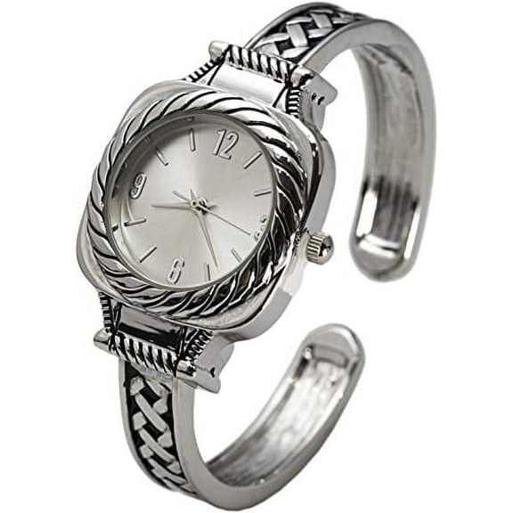 Blekon Collection Japanese Quartz Women's 27mm Case Crossly Designed Cuff Bangle Watch
