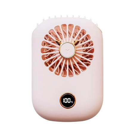 

GiliGiliso Clearance Usb Mini Deer Hanging Fan Lazy Portable Digital Display Handheld Fan