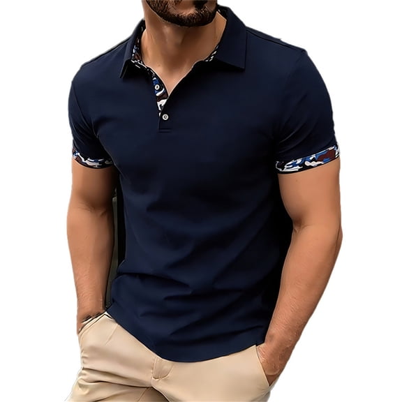 Mens Polo Shirts Short Sleeve Regular Fit Fashion Designed Shirt