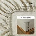 thumbnail image 4 of King Linens 100% Linen Fitted Sheet Stone Washed Solid Color - (1 Piece) 14 inch Deep Pocket Mattress Cover Soft Natural Breathable Farmhouse - Linen, Full Size, 4 of 5