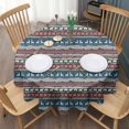 thumbnail image 3 of Multicolor Christmas Reindeer Pattern Round Tablecloth 60"x60",Wrinkle Wipeable Table Cloth for Kitchen Dining Room Picnic Patio Party, 3 of 6