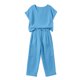 thumbnail image 2 of TaTaai Women's Spring Summer Two Piece Outfit Short Sleeve Round Neck T-Shirt and Cargo Trousers Solid Color Casual Matching Set for Daily Wear Gift, 2 of 9