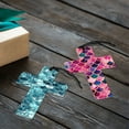 thumbnail image 4 of WIRESTER Set of 2 Aluminum Cross Hanging Ornaments for Christmas Tree Holidays Party Home Office Xmas Tree Decoration Gift - Mermaid Scales Blue Wave & Pink Mermaid Scales, 4 of 6