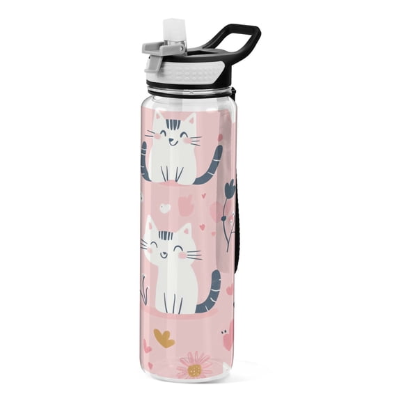 BZSMCE Sport Bottle Purrfectly Happy Outdoor sports Water Bottle Size: 10.4x3in